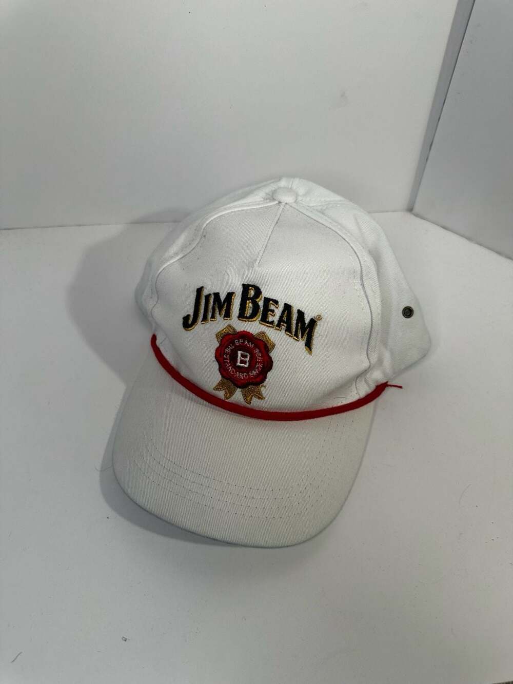 Jim Beam Embroidered Logo Snapback Hat White